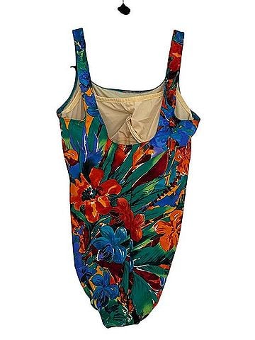 Miraclesuit Hawaiian Floral Hibiscus Square Cross Over One Piece Swimsuit (view 2)