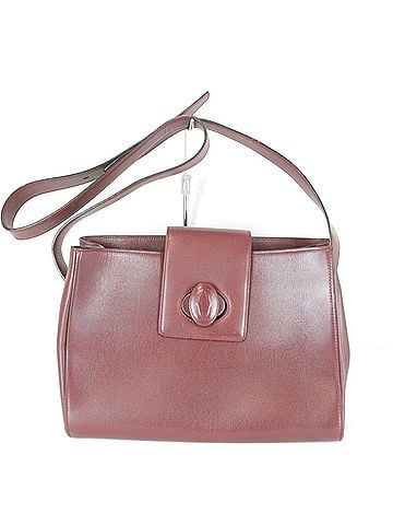 Cartier CARTIER Cartier Must Line Turnlock Shoulder Bag Leather Wine Red Women's (view 1)