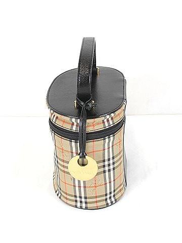 Burberry BURBERRY Vanity Bag, Canvas, Beige, Women's (view 2)