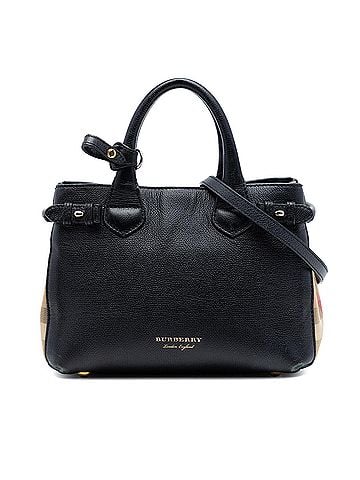 Burberry Small Derby Calfskin and House Check Banner Satchel (view 1)