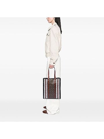 Burberry TB Monogram E-Canvas Stripe Vertical Tote (view 2)