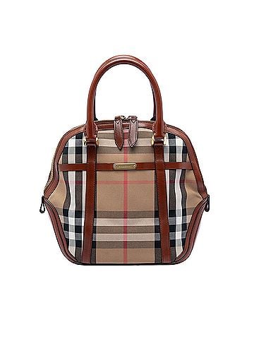 Burberry Medium House Check Canvas Bridle Orchard Handbag (view 1)