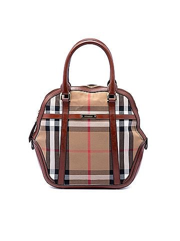 Burberry Medium House Check Canvas Bridle Orchard Handbag (view 1)