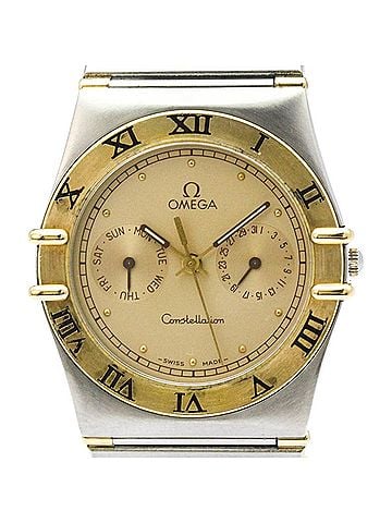Omega OMEGA Constellation Day Date 18K Gold Steel Quartz Mens Watch 396.1070 Polished (view 1)