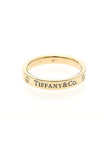 Tiffany & Co. Tiffany Flat Band Ring 3P Diamond Pink Gold (18K) Fashion Diamond Band Ring Pink Gold (view 1)
