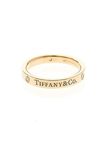 Tiffany & Co. Tiffany Flat Band Ring 3P Diamond Pink Gold (18K) Fashion Diamond Band Ring Pink Gold (view 2)