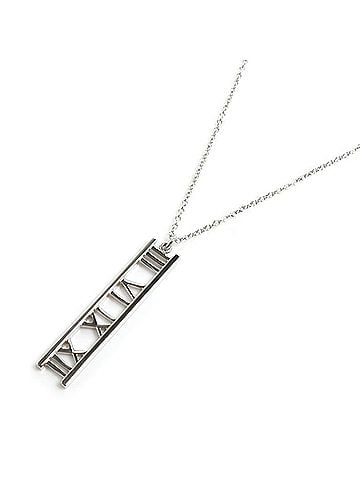 Tiffany & Co. TIFFANY&Co. Tiffany & Co. 18KWG White Gold Atlas Open Necklace 3.5g 41cm Women's (view 1)
