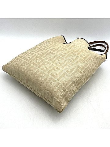Fendi FENDI 86160440002 Zucca Tote Bag, Canvas/Leather, Beige/Ivory, Women's (view 2)