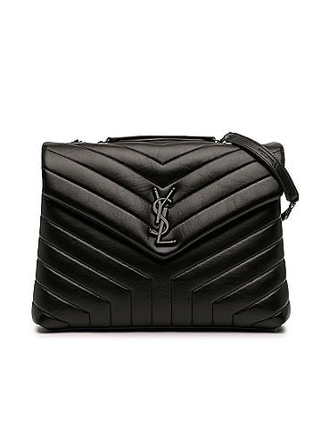 Saint Laurent Medium Matelasse Calfskin Monogram Monochrome LouLou Shoulder Bag (view 1)