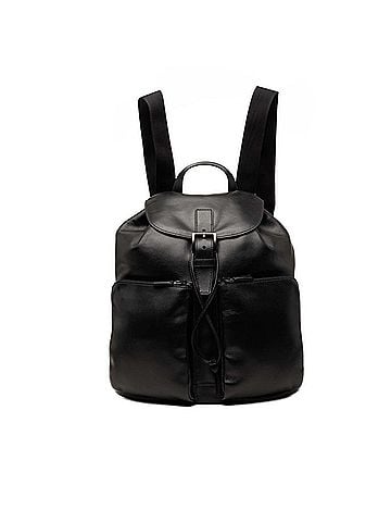 Prada Prada Triangle Logo Plate Backpack Daypack 2VZ067 Black Leather Women's PRADA (view 1)