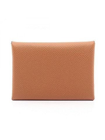 Hermès Hermes Calvi Duo Wallet - Coin Purse Leather Taurillon Clemence Women's Brown (view 1)