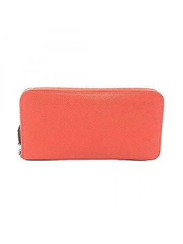 Hermès Hermes Azap Silk In Long Rose Texas Round Wallet, Veau Epsom Leather, Women's, Red (view 1)