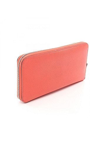 Hermès Hermes Azap Silk In Long Rose Texas Round Wallet, Veau Epsom Leather, Women's, Red (view 2)