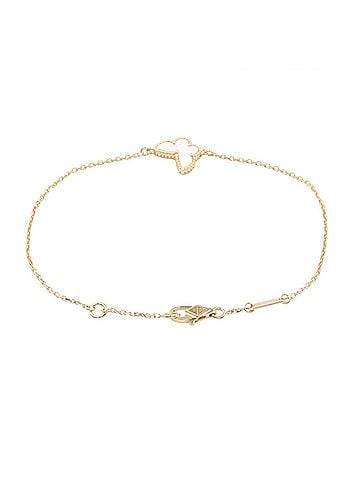 Van Cleef & Arpels Van Cleef & Arpels Sweet Papillon Mother of Pearl Bracelet, 18K (Yellow Gold), Pearl, Women's, Gold/White Tones, VCARF69000 (view 2)
