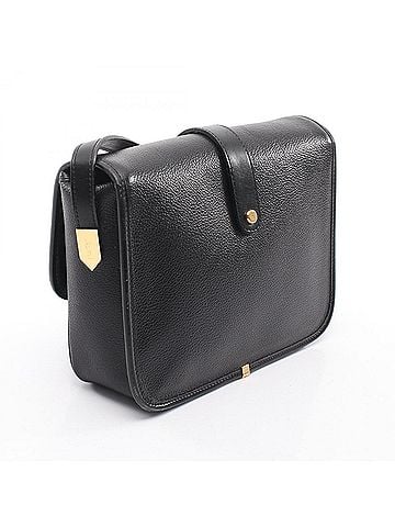 Yves Saint Laurent Yves Saint Laurent logo shoulder bag/handbag, leather, women's, black. (view 2)