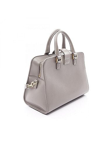 Yves Saint Laurent Yves Saint Laurent Monogram Baby Cabas 2-Way Handbag, Leather, Women's, Gray, 372087 (view 2)
