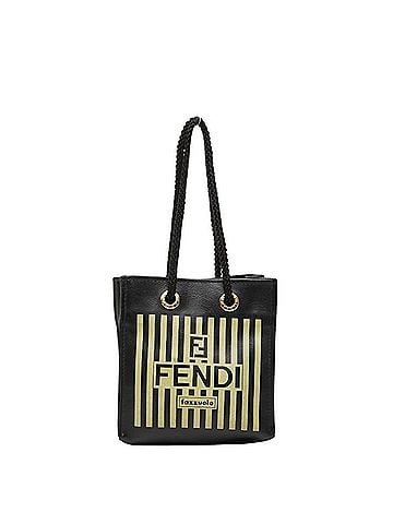 Fendi Fendi Fazzuolo Mini Handbag, Black and Yellow Leather, Women's. (view 1)