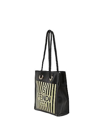 Fendi Fendi Fazzuolo Mini Handbag, Black and Yellow Leather, Women's. (view 2)