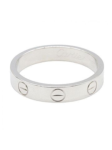 Cartier Cartier Mini Love Ring, 18K White Gold (18KWG), Silver Tone, B4085100 (Men's/Women's) (view 2)