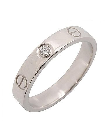 Cartier Cartier Mini Love Ring 1PD Ring, Jewelry, 18KWG (White Gold), Diamond, Women's, Silver/Clear Tone, B4050500 (view 1)