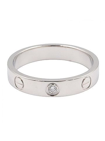 Cartier Cartier Mini Love Ring 1PD Ring, Jewelry, 18KWG (White Gold), Diamond, Women's, Silver/Clear Tone, B4050500 (view 2)