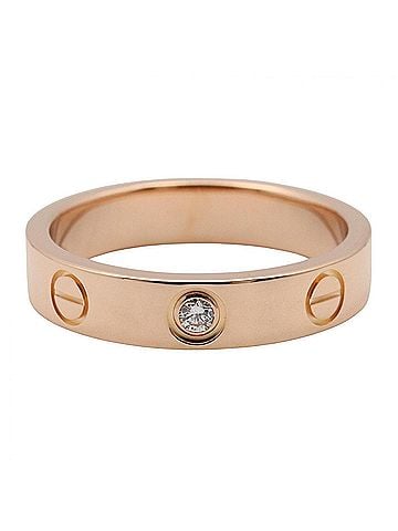 Cartier Cartier Mini Love Ring 1PD - Jewelry 18KPG (Pink Gold) Diamond Men's & Women's Clear Gold Tones (view 2)
