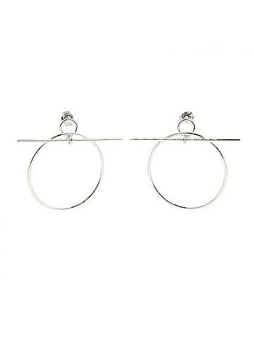 Hermès Hermes HERMES Loop Earrings Jewelry Sterling Silver 925 Women's Tone (view 1)