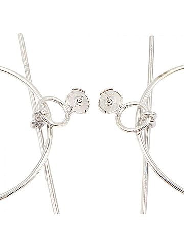 Hermès Hermes HERMES Loop Earrings Jewelry Sterling Silver 925 Women's Tone (view 2)