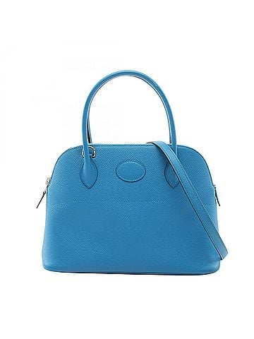 Hermès Hermes Bolide 27 Blue Zanzibar 2-way handbag, made of Veau Epsom leather, for women, blue tones. (view 1)