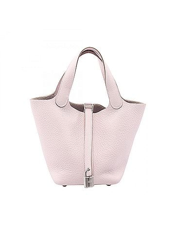 Hermès Hermes Picotin Lock PM Mauve Pale Handbag, Taurillon Clemence Leather, Women's, Pink (view 1)