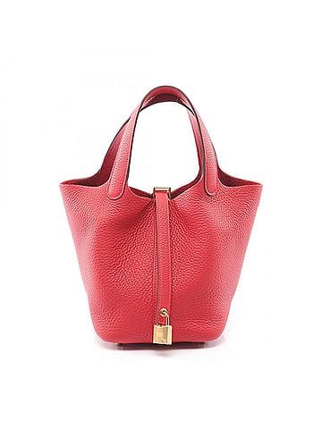 Hermès Hermes Picotin Lock PM Handbag, Leather, Taurillon Clemence Women's, Red (view 1)