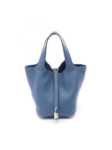 Hermès Hermes Picotin Lock PM Handbag, Leather, Taurillon Clemence Women's, Blue (view 1)