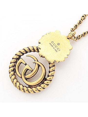 Gucci Gucci Lion Head GG Marmont Necklace, Gold Plated Jewelry, Women's, Tone (view 2)