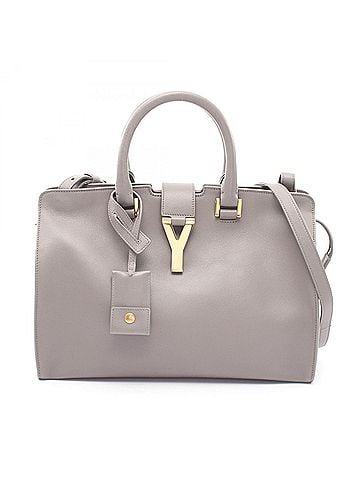 Yves Saint Laurent Yves Saint Laurent Saint Laurent Paris Petit Cabas Y-line 2-way handbag, leather, women's, gray (CLD311210) (view 1)