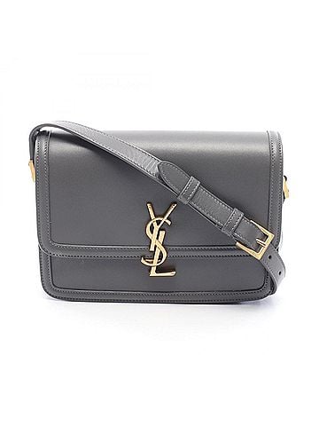 Yves Saint Laurent Yves Saint Laurent Saint Laurent Paris Solferino Shoulder Bag/Handbag, Leather, Women's, Gray, 634305 (view 1)