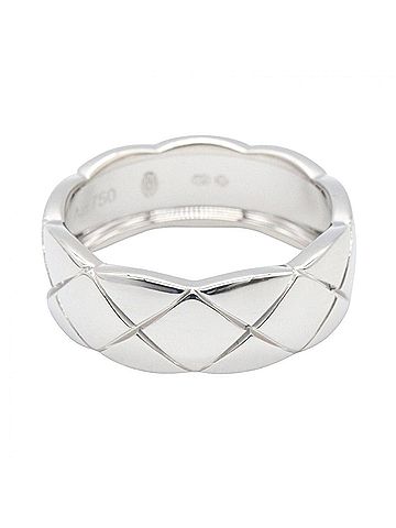Chanel Chanel Coco Crush Ring, Medium, 18K White Gold (J10570) - Women's Silver Tone (view 2)