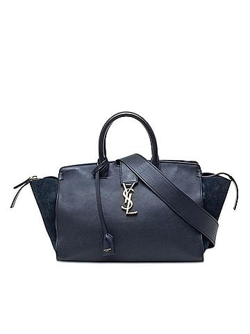 Saint Laurent Saint Laurent YSL Logo Downtown Cabas Handbag Shoulder Bag 2WAY 436832 Navy Leather Suede Women's SAINT LAURENT (view 1)