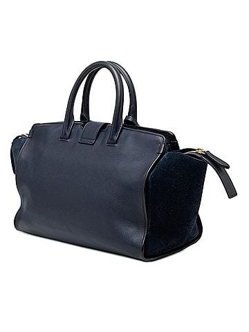 Saint Laurent Saint Laurent YSL Logo Downtown Cabas Handbag Shoulder Bag 2WAY 436832 Navy Leather Suede Women's SAINT LAURENT (view 2)