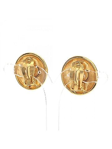 Chanel Chanel Coco Mark Round Earrings, Gold Plated (GP), Women's, Tone (view 2)
