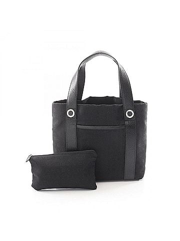 Bvlgari Bulgari BVLGARI Logomania Tote Bag Handbag Canvas Leather Women's Black (view 1)