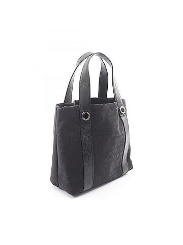 Bvlgari Bulgari BVLGARI Logomania Tote Bag Handbag Canvas Leather Women's Black (view 2)