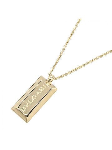 Bvlgari Bulgari BVLGARI Ingot Logo Necklace, 18K (Yellow Gold) Jewelry, Men's & Women's, Gold Tone (view 1)
