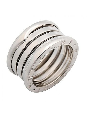 Bvlgari Bulgari BVLGARI B-zero1 Ring, 4-band ring, jewelry, 18KWG (white gold), men's and women's, silver-toned. (view 1)