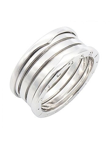 Bvlgari Bvlgari Bulgari B-zero1 Ring, 4-band ring, 18KWG (white gold), men's and women's, silver-toned. (view 1)