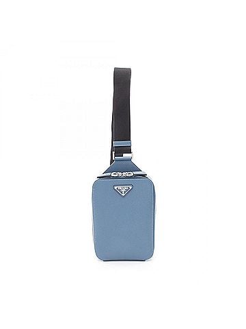 Prada Prada PRADA Brick Waist Bag Body Handbag Saffiano Leather Men's Women's Blue 2VZ106 (view 1)
