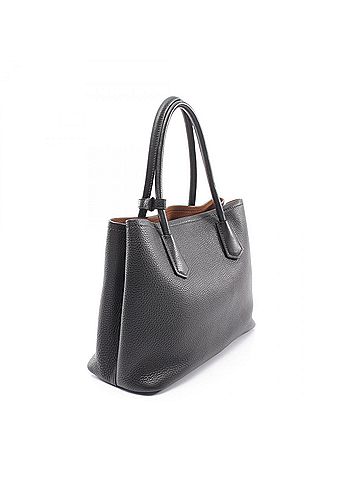 Prada Prada Triangle Logo 2-Way Tote Bag/Handbag, Leather, Women's, Black (view 2)