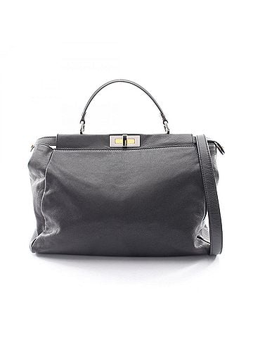 Fendi Fendi Peekaboo Large 2-Way Handbag, Leather, Women's, Black (8BN210) (view 1)