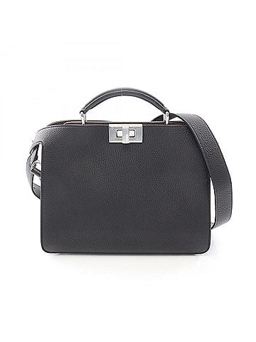 Fendi Fendi Peekaboo ISeeU Small 2-Way Handbag, Leather, Women's, Black, 7VA530AFC3F1EGZ (view 1)