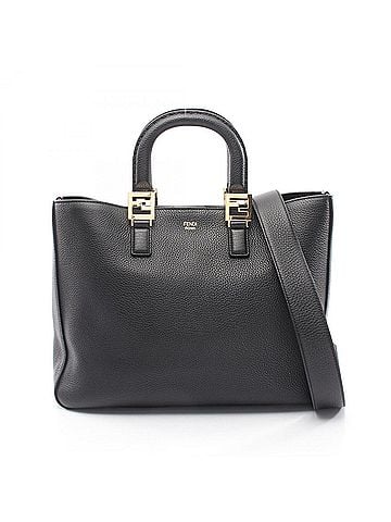 Fendi Fendi FF Tote Medium Selleria 2-Way Bag Handbag Leather Women's Black 8BH368 (view 1)