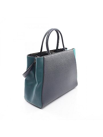 Fendi Fendi 2JOURS 2-Way Handbag, Leather, Women's, Navy/Green, 8BH250 (view 2)